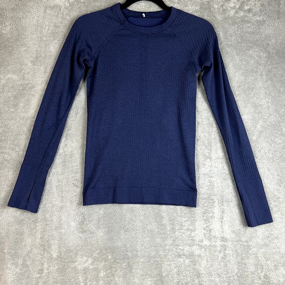 Lululemon Rest Less Pullover Women S Navy Blue Technical Long Sleeve Performance